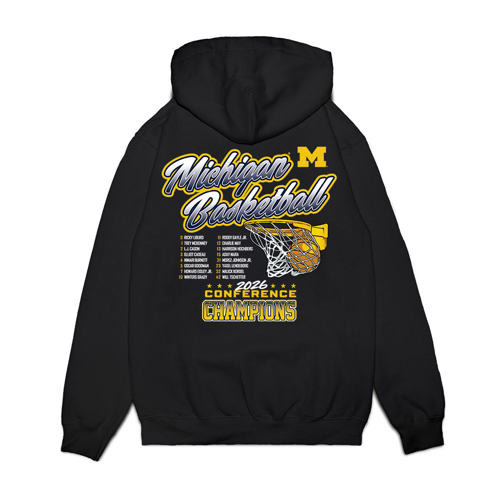 Michigan - NCAA Men's Basketball : - Roster Premium Hooded Sweatshirt-1
