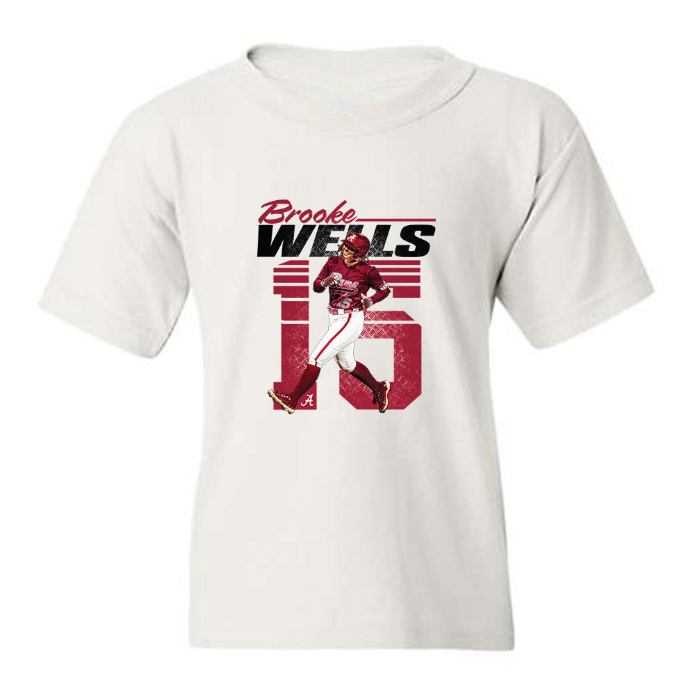 Alabama - NCAA Softball : Brooke Wells - Collage Youth T-Shirt-0