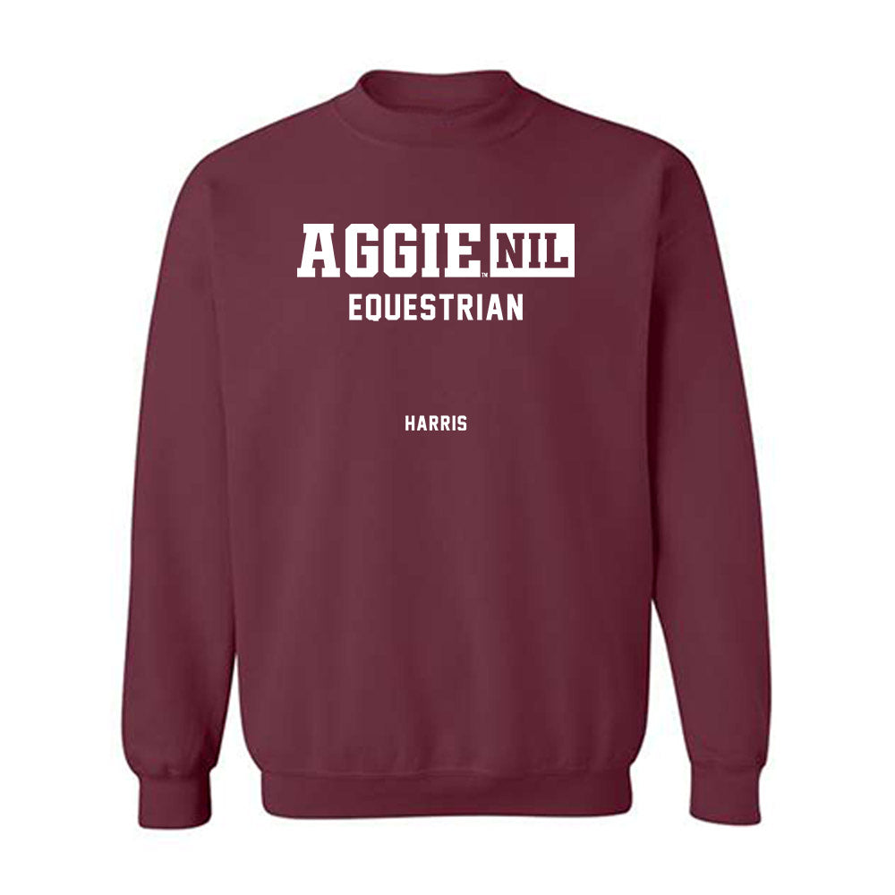 Texas A&M - NCAA Equestrian : Anna Harris - Aggies NIL Classic Shersey Crewneck Sweatshirt-0