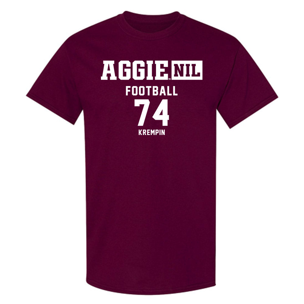 Texas A&M - NCAA Football : Zaden Krempin - Aggies NIL Classic Shersey T-Shirt-0