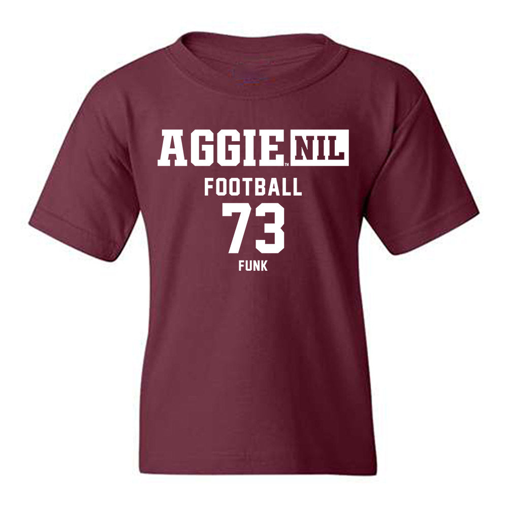 Texas A&M - NCAA Football : Ashton Funk - Aggies NIL Classic Shersey Youth T-Shirt-0