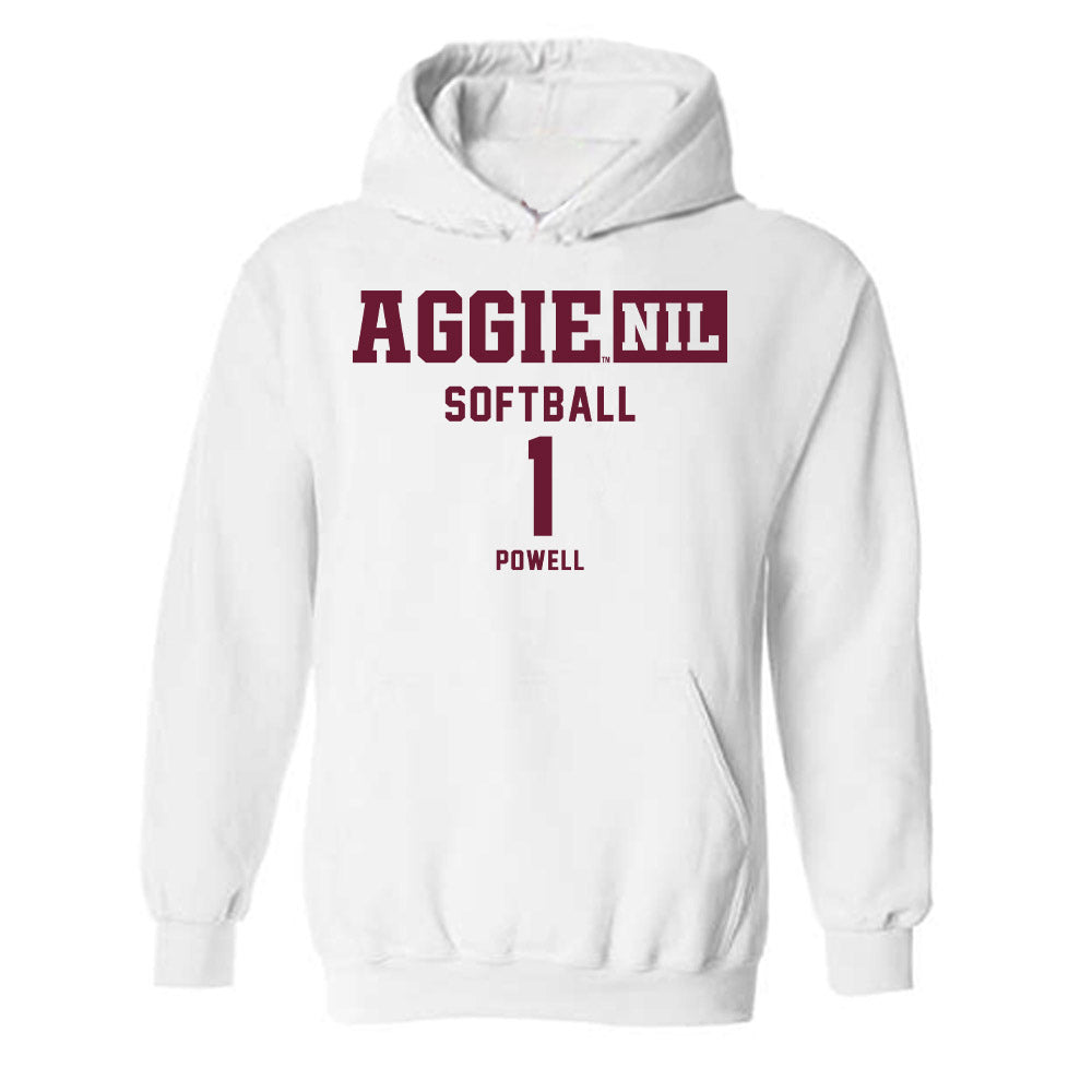 Texas A&M - NCAA Softball : Kennedy Powell - Aggies NIL Classic Shersey Hooded Sweatshirt-0