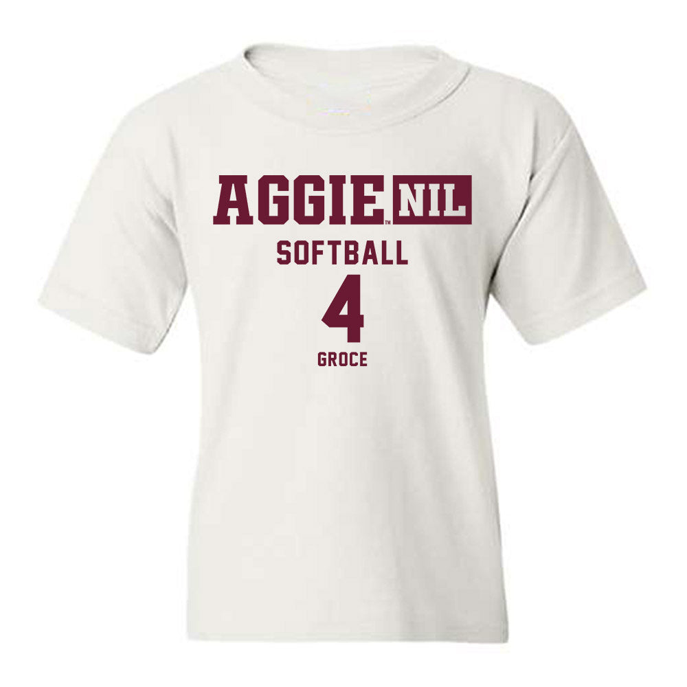 Texas A&M - NCAA Softball : Annsley Groce - Aggies NIL Classic Shersey Youth T-Shirt-0