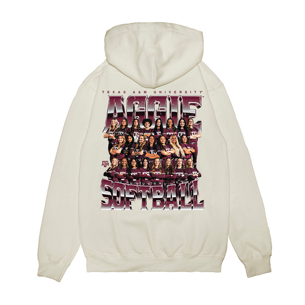 Texas A&M - NCAA Softball : Team Collage Premium Hooded Sweatshirt-1