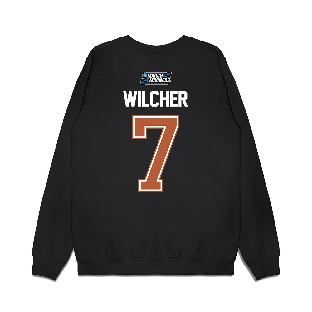 Texas - NCAA Men's Basketball : Simeon Wilcher - NCAA® March Madness® 2026 Premium Crewneck Sweatshirt-1