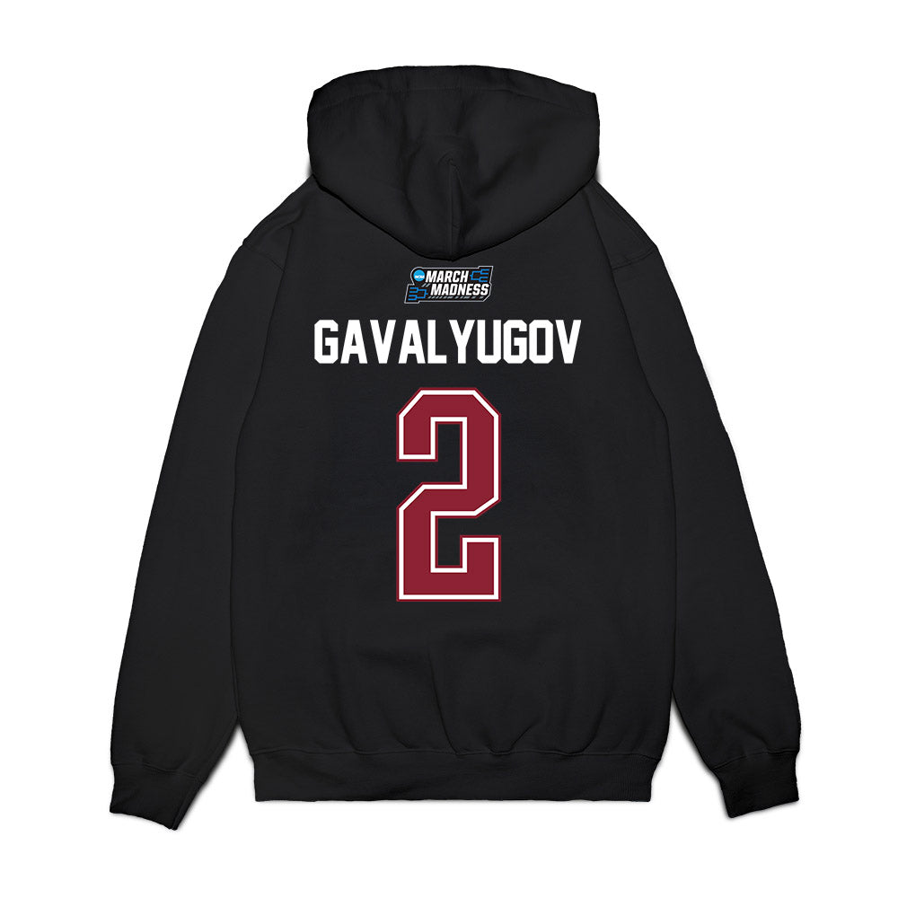 SCU - NCAA Men's Basketball : Aleksandar Gavalyugov - NCAA® March Madness® 2026 Premium Hooded Sweatshirt-1