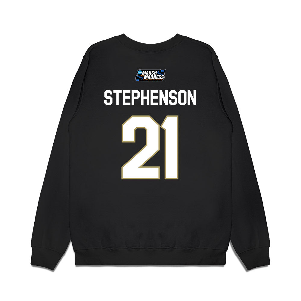 JMU - NCAA Women's Basketball : Zakiya Stephenson - NCAA® March Madness® 2026 Premium Crewneck Sweatshirt-1
