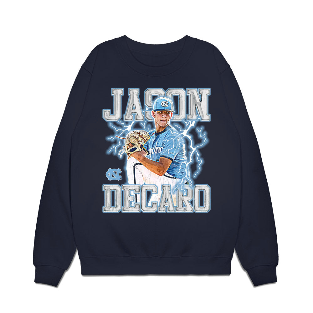 UNC - NCAA Baseball : Jason DeCaro - Premium Crewneck Sweatshirt-0