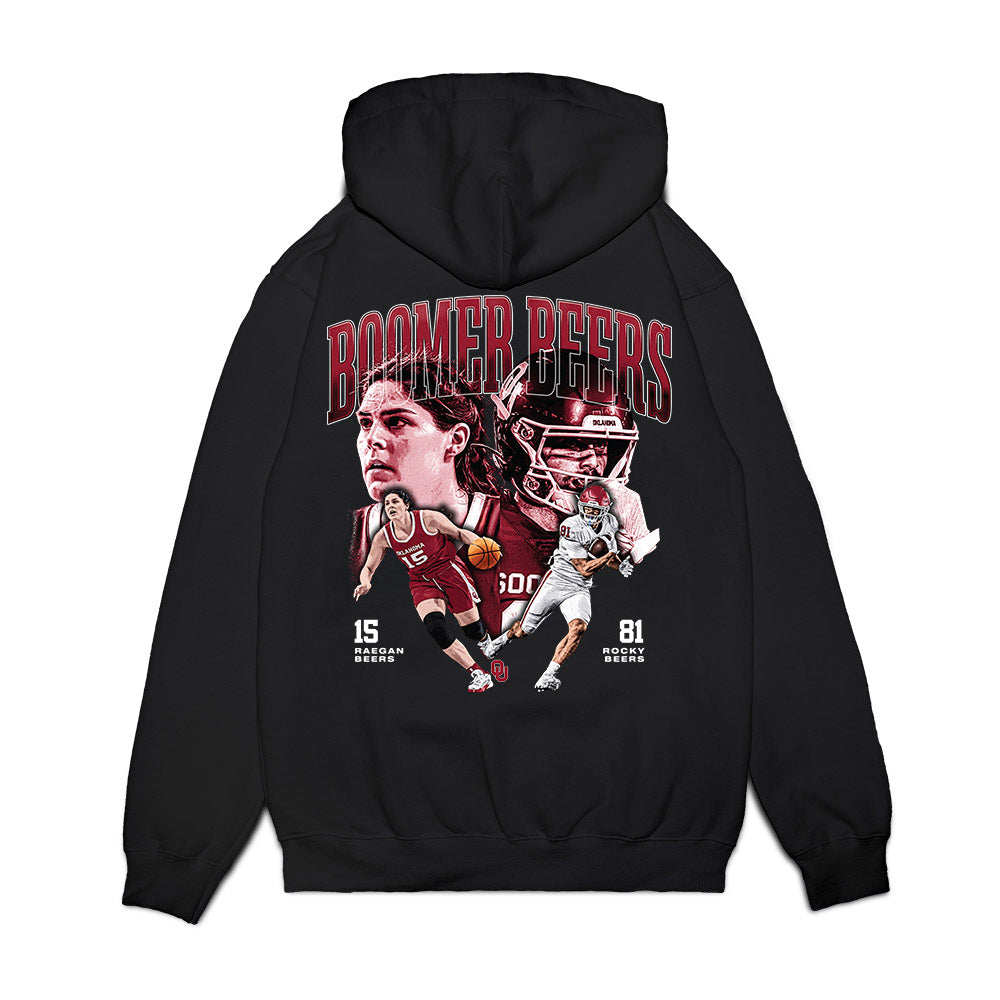 Oklahoma - NCAA Football : Rocky Beers & Raegan Beers - Collage Premium Hooded Sweatshirt-1