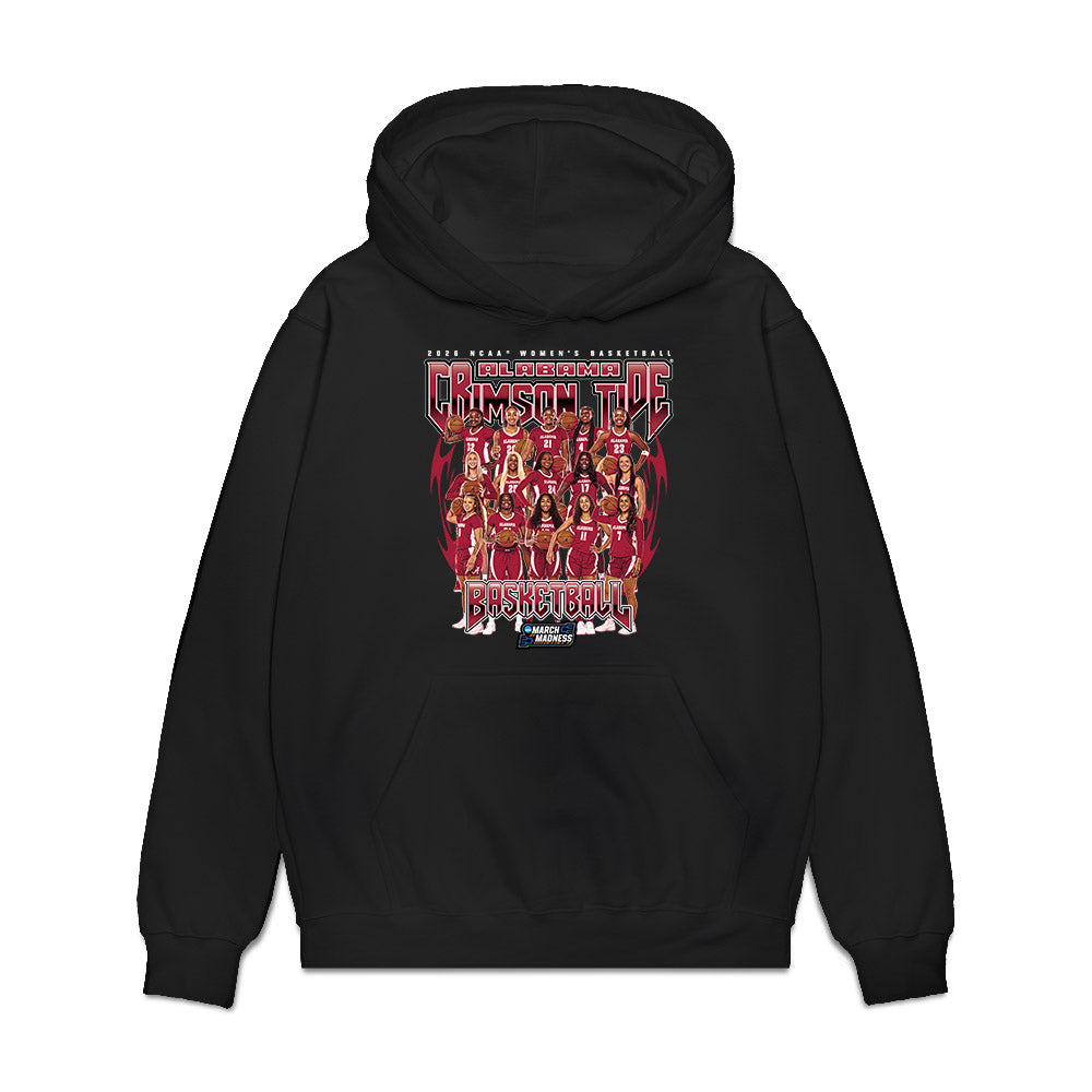 Alabama - NCAA Women's Basketball : NCAA® March Madness® 2026 Team Collage Premium Hooded Sweatshirt-0