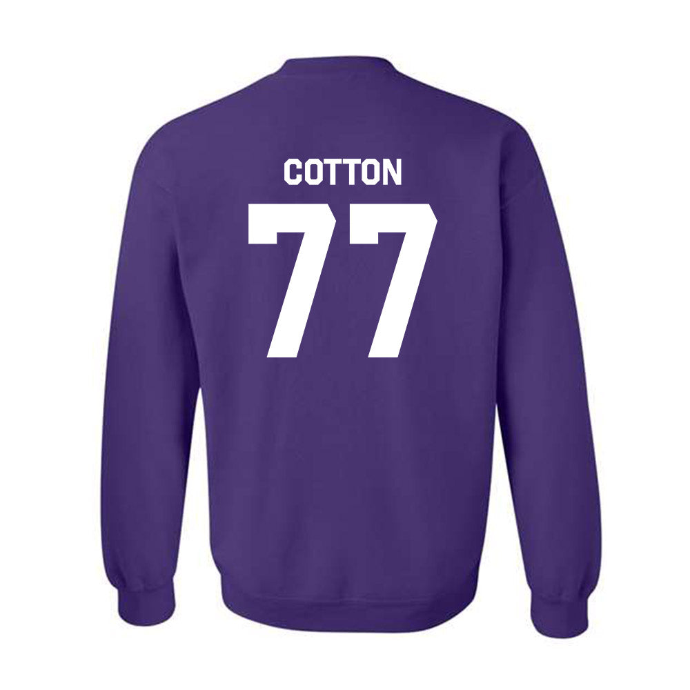 Northwestern - NCAA Football : Idrys Cotton - Classic Shersey Crewneck Sweatshirt-1