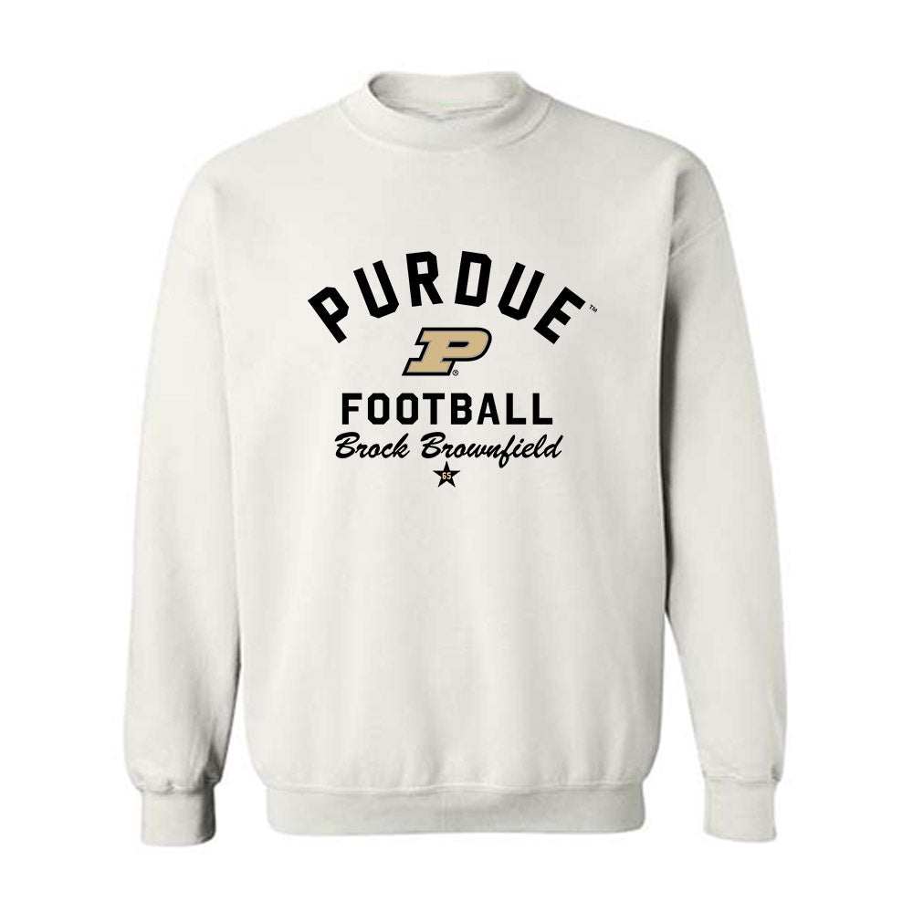 Purdue - NCAA Football : Brock Brownfield - Classic Shersey Crewneck Sweatshirt-0