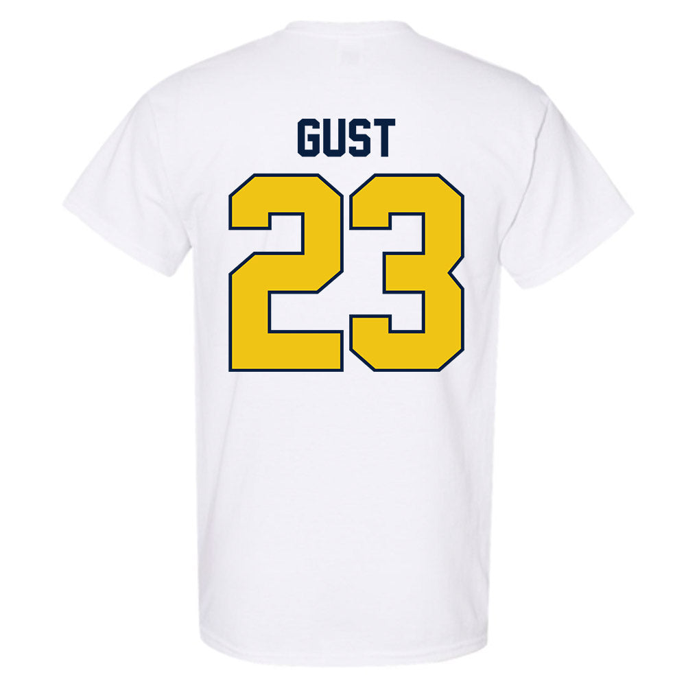Michigan - NCAA Men's Ice Hockey : Miles Gust - Classic Shersey T-Shirt-1