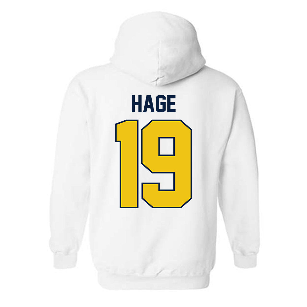 Michigan - NCAA Men's Ice Hockey : Michael Hage - Classic Shersey Hooded Sweatshirt-1