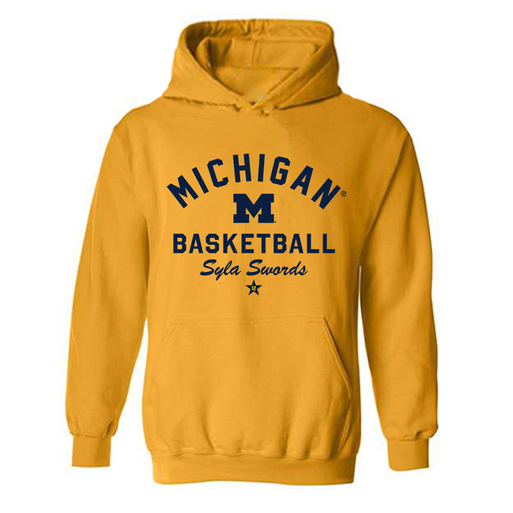Michigan - NCAA Women's Basketball : Syla Swords - Classic Shersey Hooded Sweatshirt-0