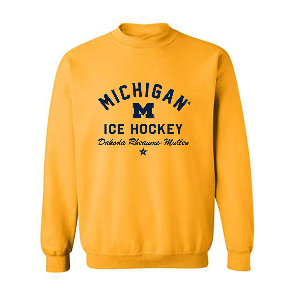 Michigan - NCAA Men's Ice Hockey : Dakoda Rheaume-Mullen - Classic Shersey Crewneck Sweatshirt-0