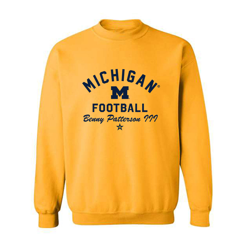 Michigan - NCAA Football : Benny Patterson III - Classic Shersey Crewneck Sweatshirt-1