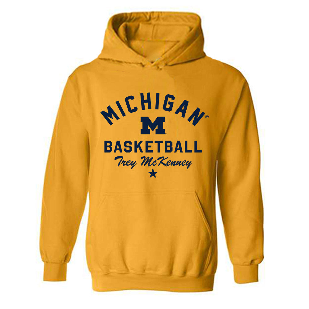Michigan - NCAA Men's Basketball : Trey McKenney - Classic Shersey Hooded Sweatshirt-1