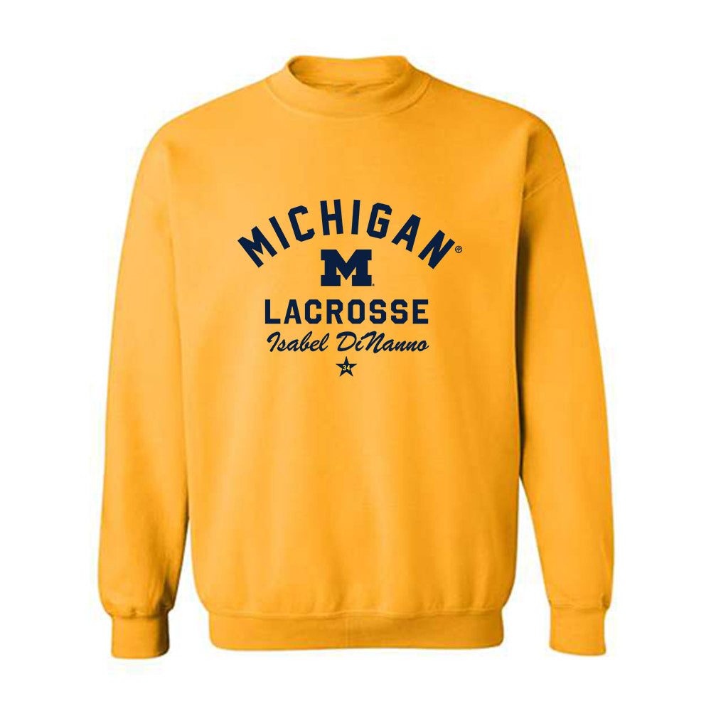 Michigan - NCAA Women's Lacrosse : Isabel DiNanno - Classic Shersey Crewneck Sweatshirt-0