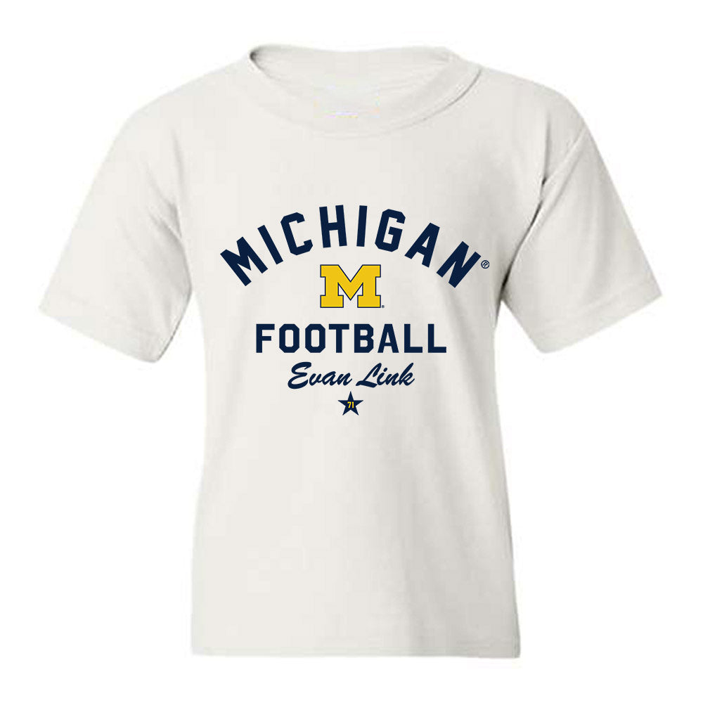 Michigan - NCAA Football : Evan Link - Classic Shersey Youth T-Shirt-0