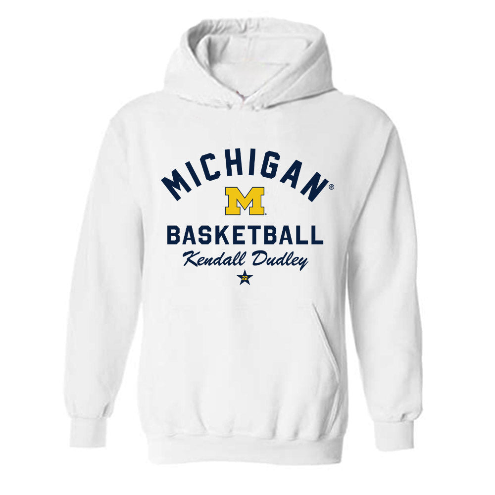 Michigan - NCAA Women's Basketball : Kendall Dudley - Classic Shersey Hooded Sweatshirt-0