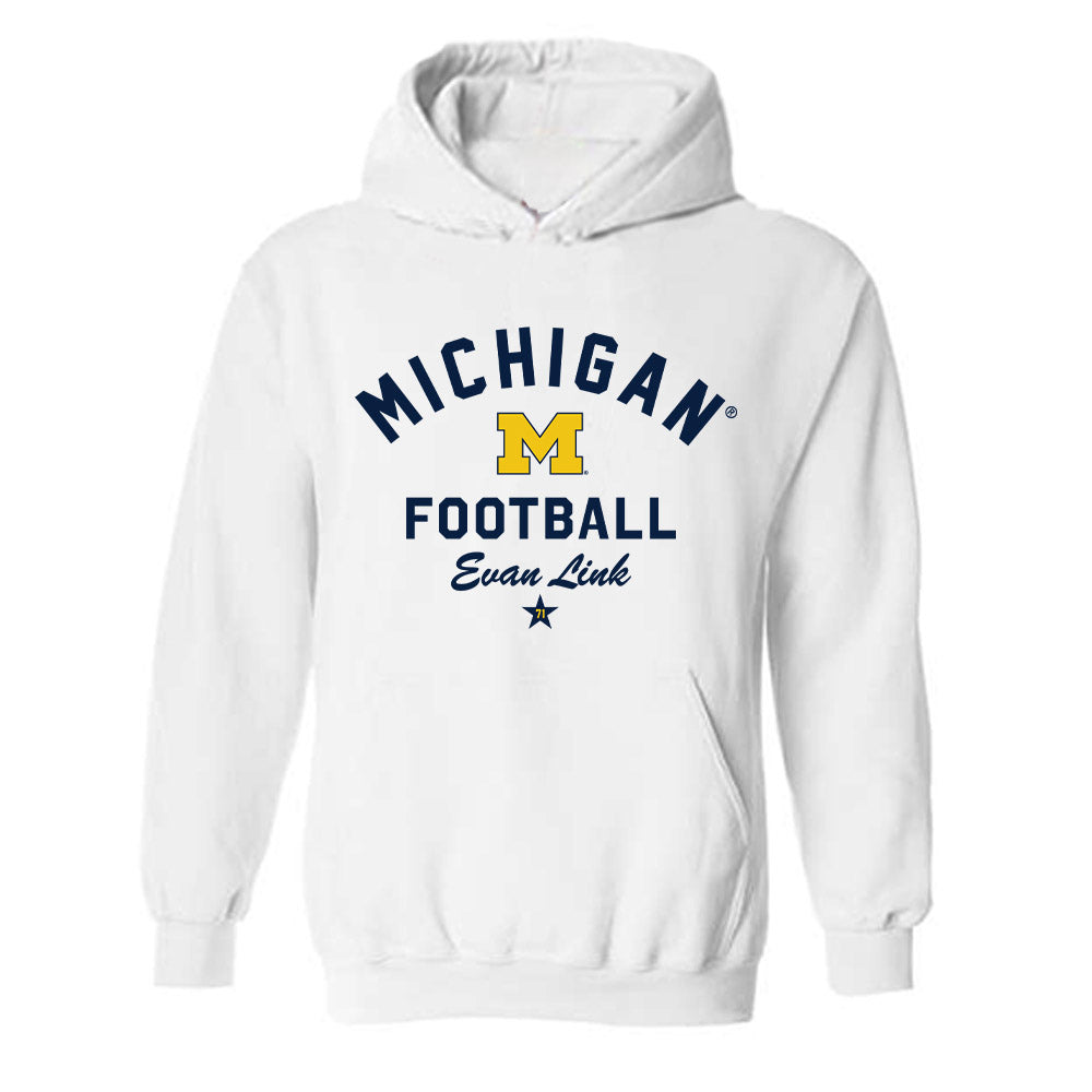 Michigan - NCAA Football : Evan Link - Classic Shersey Hooded Sweatshirt-0