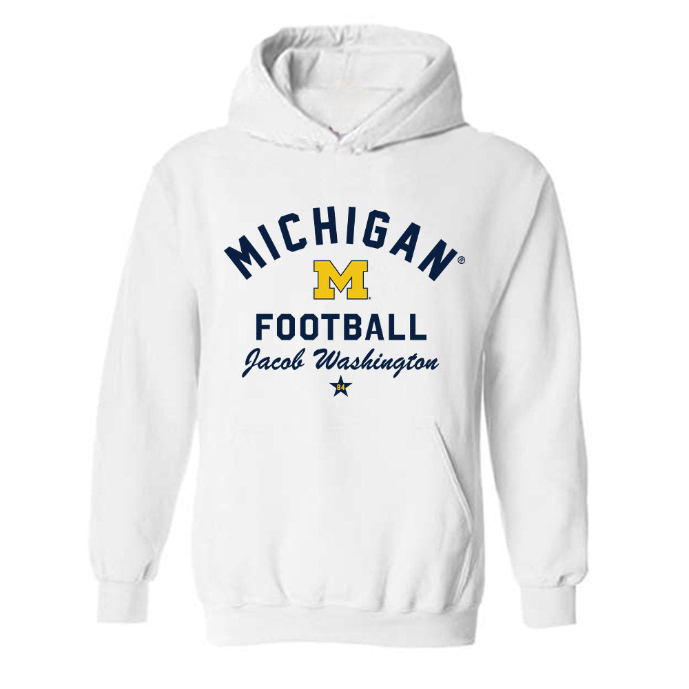 Michigan - NCAA Football : Jacob Washington - Classic Shersey Hooded Sweatshirt-0