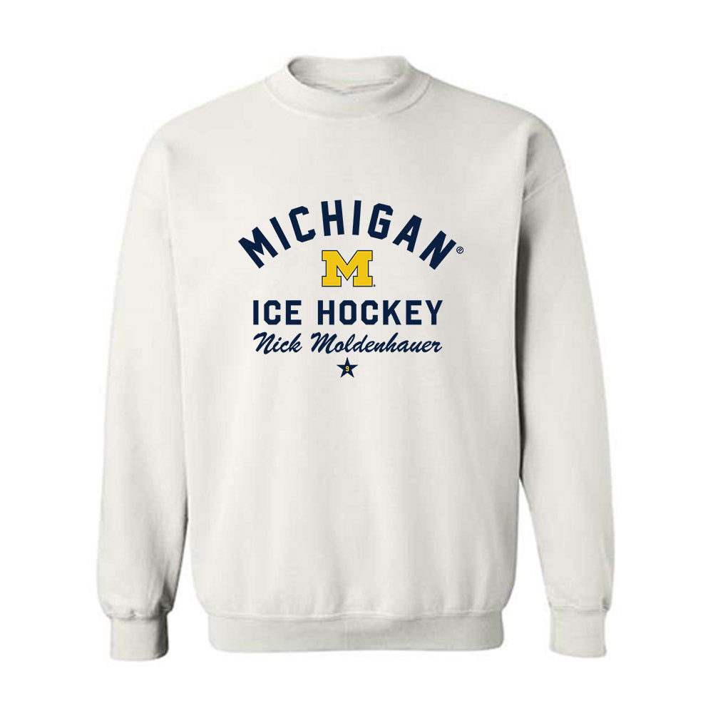 Michigan - NCAA Men's Ice Hockey : Nick Moldenhauer - Classic Shersey Crewneck Sweatshirt-0