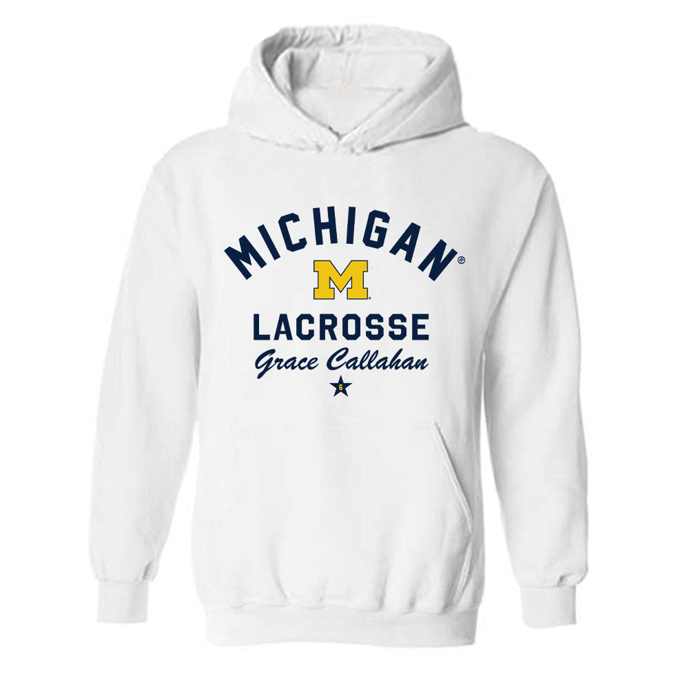Michigan - NCAA Women's Lacrosse : Grace Callahan - Classic Shersey Hooded Sweatshirt-0