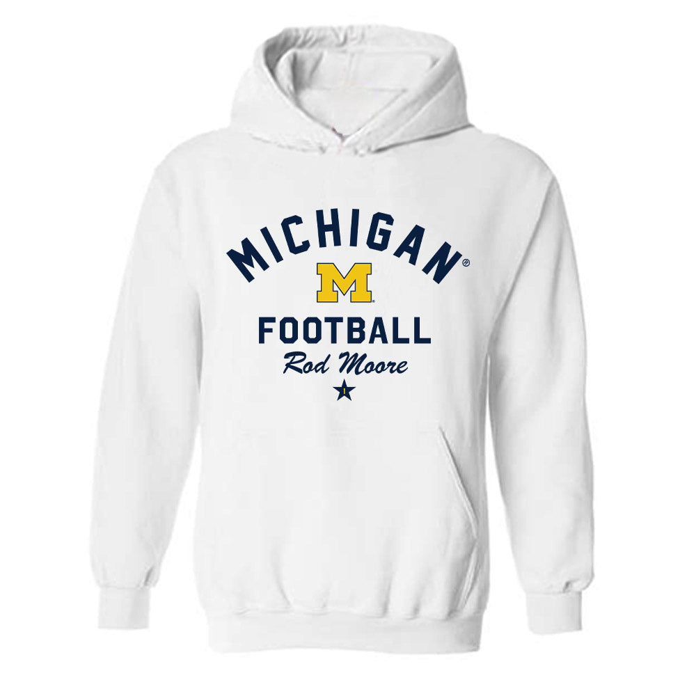 Michigan - NCAA Football : Rod Moore - Classic Shersey Hooded Sweatshirt-0