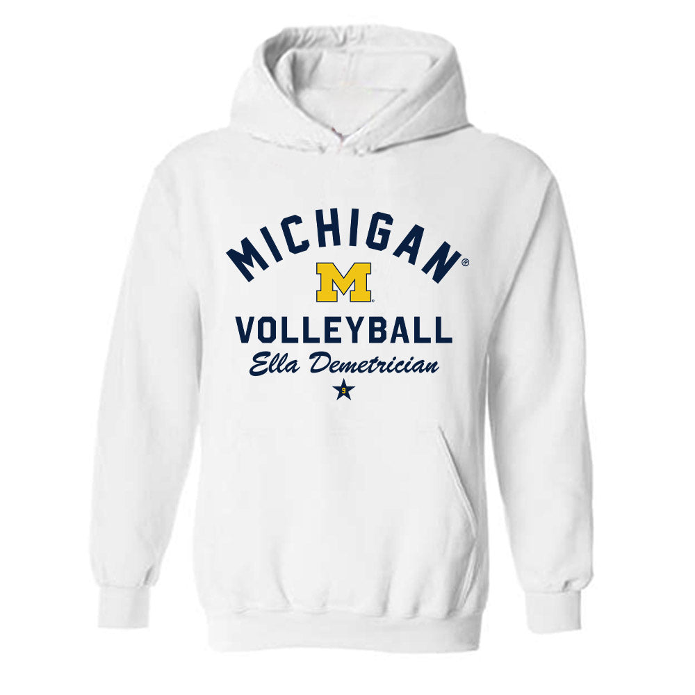 Michigan - NCAA Women's Volleyball : Ella Demetrician - Classic Shersey Hooded Sweatshirt-0