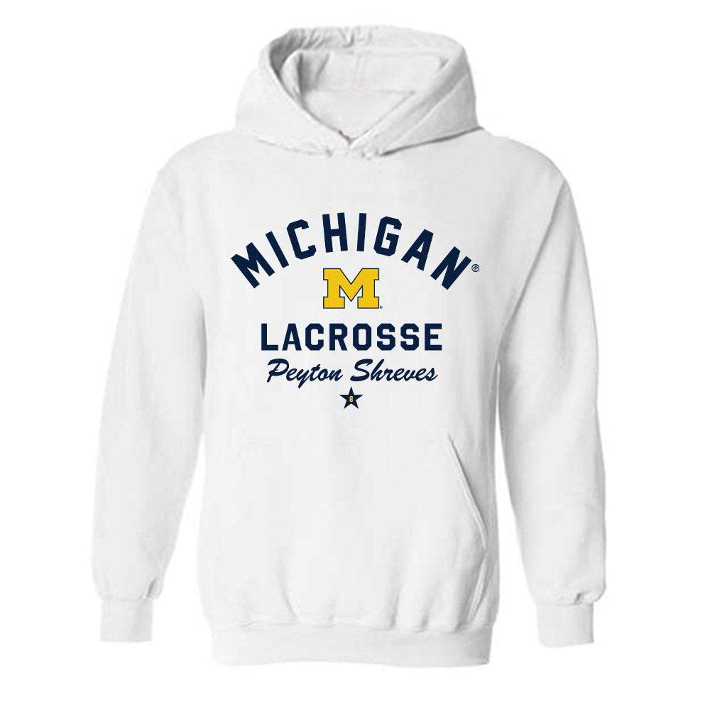 Michigan - NCAA Women's Lacrosse : Peyton Shreves - Classic Shersey Hooded Sweatshirt-0