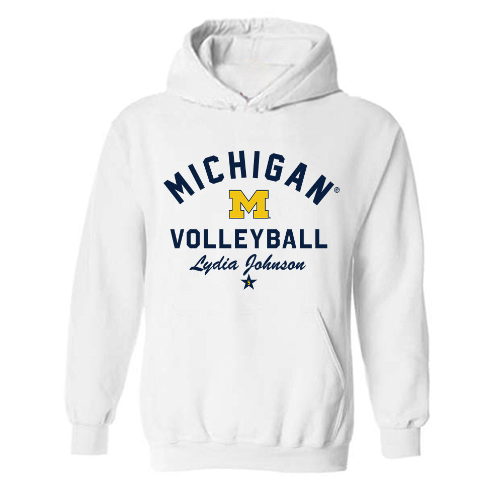 Michigan - NCAA Women's Volleyball : Lydia Johnson - Classic Shersey Hooded Sweatshirt-0
