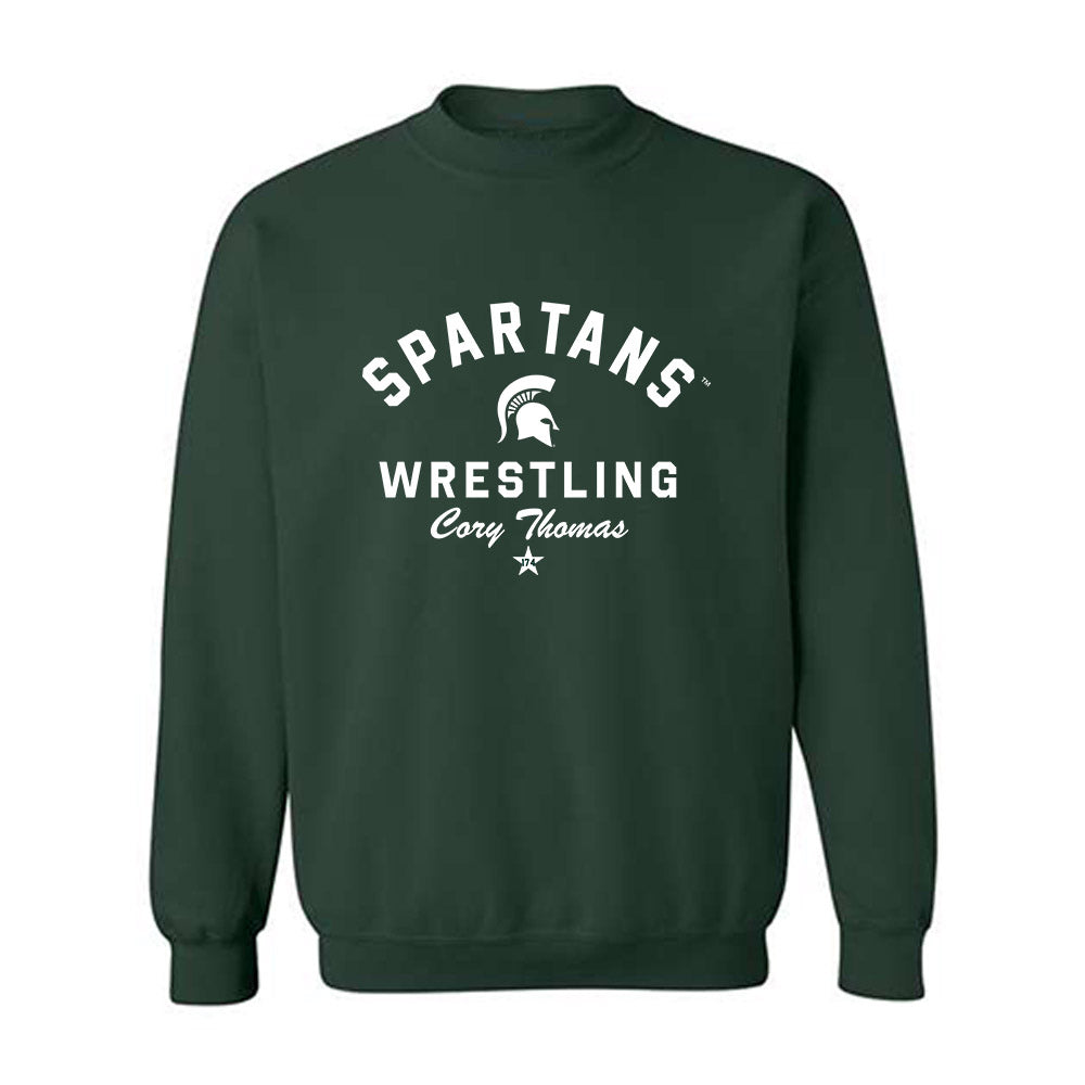 Michigan State - NCAA Wrestling : Cory Thomas - Classic Shersey Crewneck Sweatshirt-0