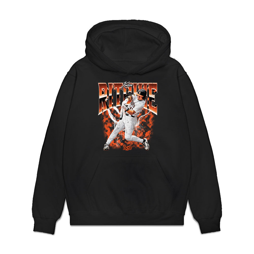Oklahoma State - NCAA Baseball : Kollin Ritchie - Individual Collage Premium Hooded Sweatshirt-0
