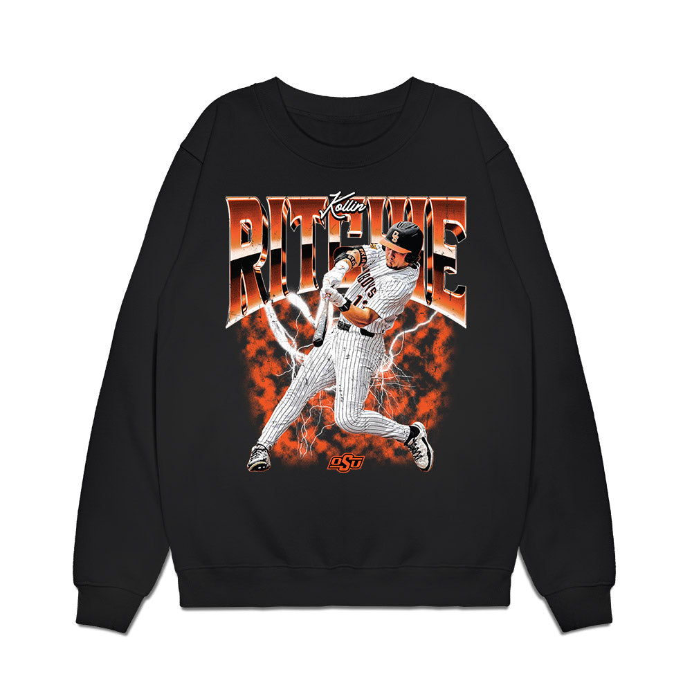 Oklahoma State - NCAA Baseball : Kollin Ritchie - Individual Collage Premium Crewneck Sweatshirt-0