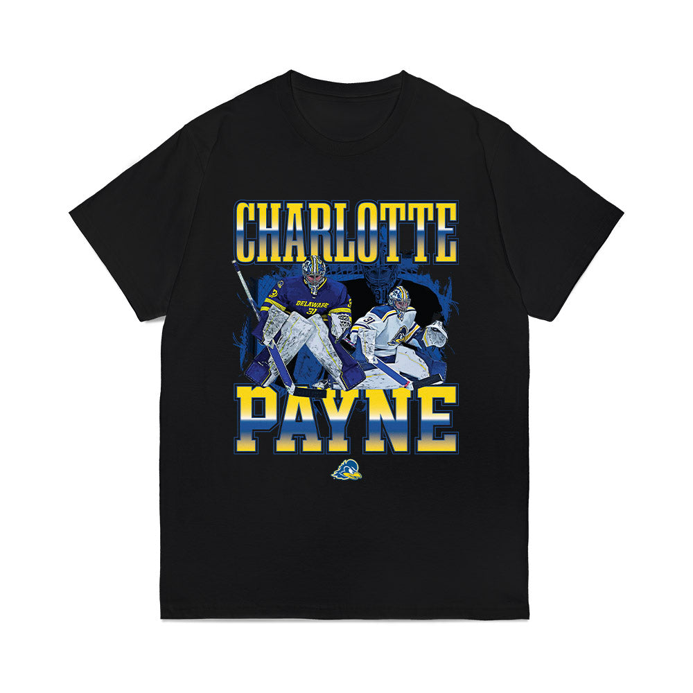 Delaware - NCAA Ice Hockey : Charlotte Payne - Collage Comfort Colors T-Shirt-0