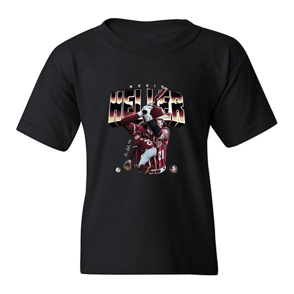 FSU - NCAA Softball : Marin Heller - Collage Youth T-Shirt-0