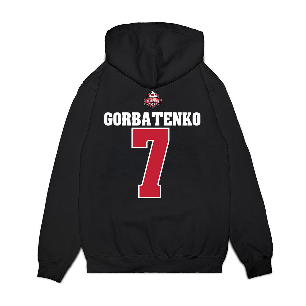 Wisconsin - NCAA Women's Ice Hockey : Kelly Gorbatenko - 2026 National Champions Premium Hooded Sweatshirt-1