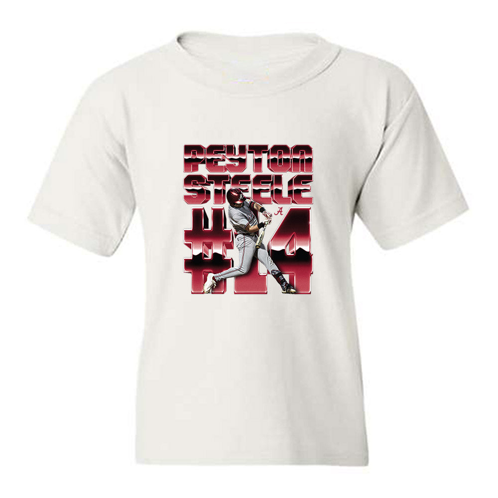 Alabama - NCAA Baseball : Peyton Steele - Collage Youth T-Shirt-0