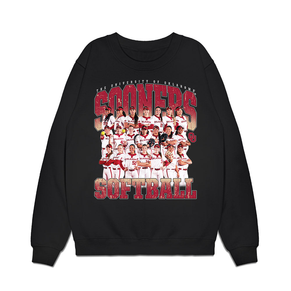 Oklahoma - NCAA Softball : Team Collage Premium Crewneck Sweatshirt-0