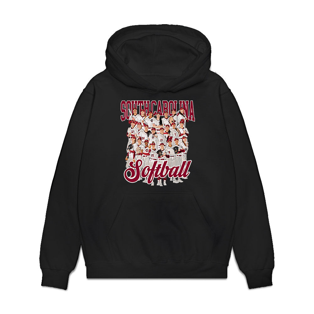 South Carolina - NCAA Softball : Team Collage Premium Hooded Sweatshirt-0