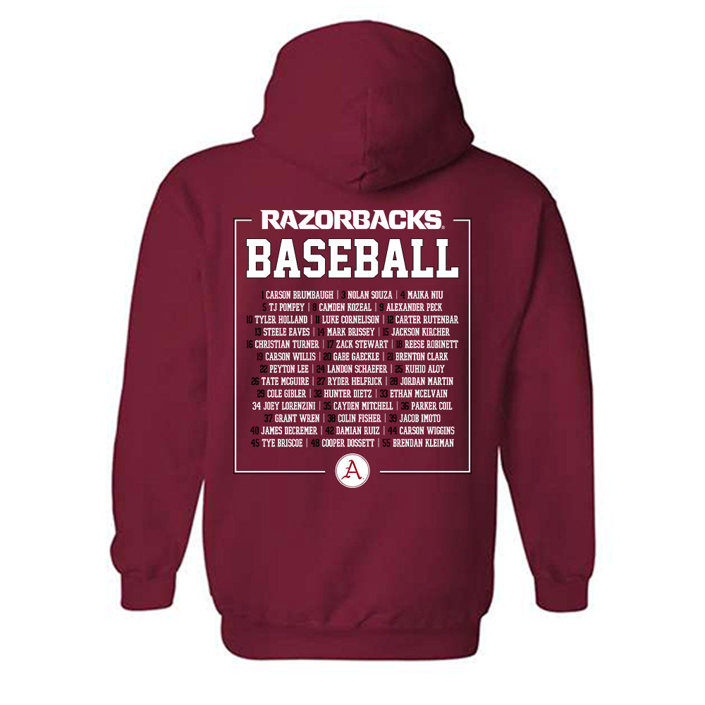Arkansas - NCAA Baseball : Roster Hooded Sweatshirt-1