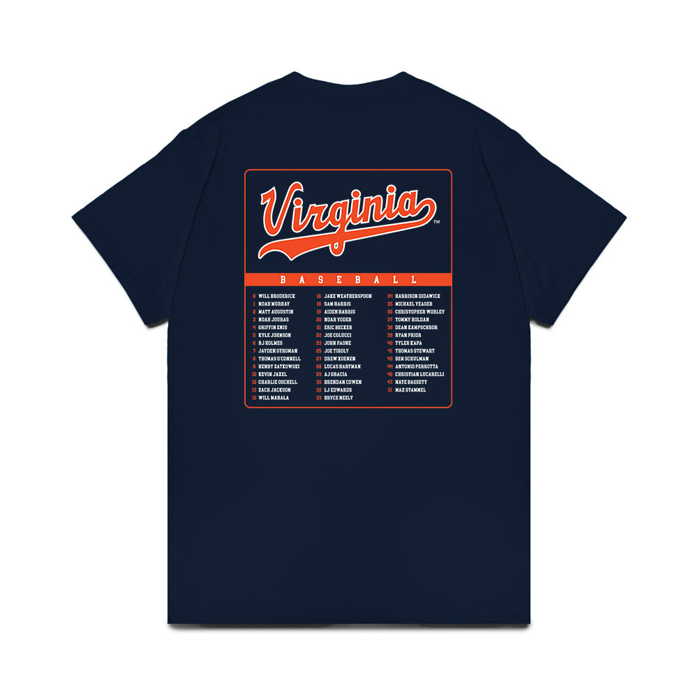 Virginia - NCAA Baseball : Roster Comfort Colors T-Shirt-1