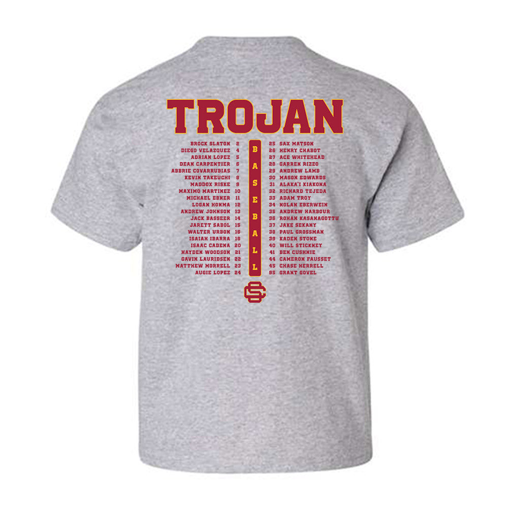 USC - NCAA Baseball : Roster Youth T-Shirt-1