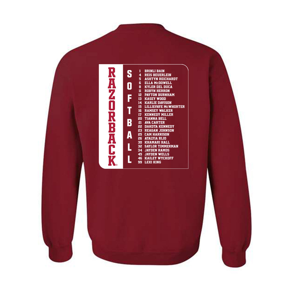 Arkansas - NCAA Softball : Roster Crewneck Sweatshirt-1