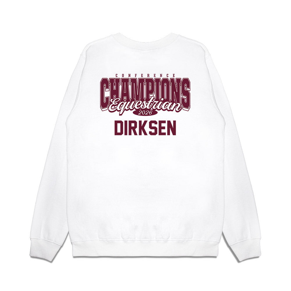 Texas A&M - NCAA Equestrian : Kendall Dirksen - Conference Champions Premium Crewneck Sweatshirt-1