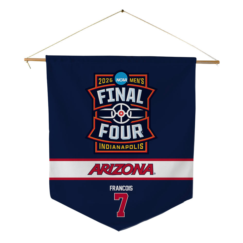 Arizona - NCAA Men's Basketball : Jackson Francois - Final Four NCAA® March Madness® 2026 Pennant - 18" x 21"-0