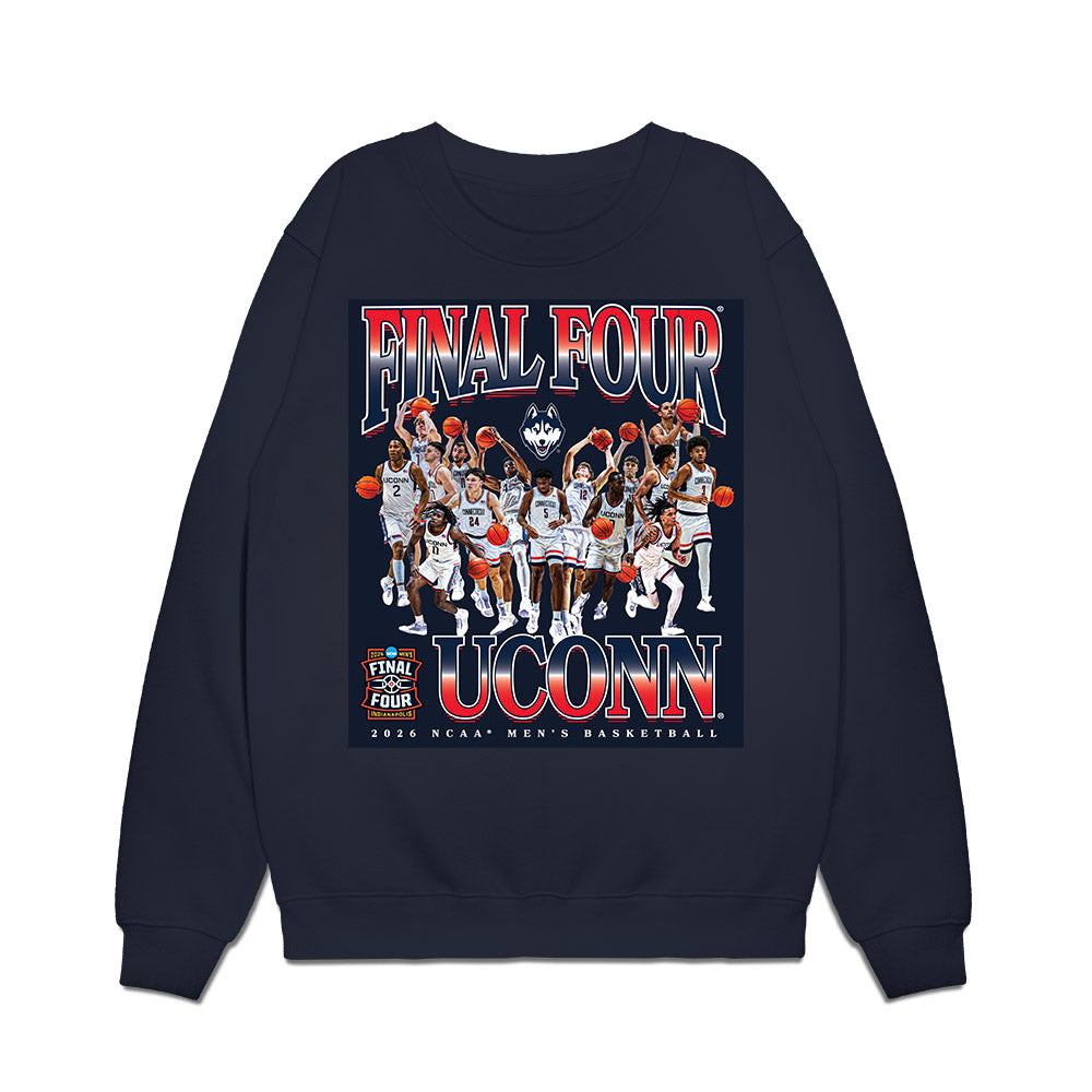 UConn - NCAA Men's Basketball : - Final Four NCAA® March Madness® 2026 Premium Crewneck Sweatshirt-0