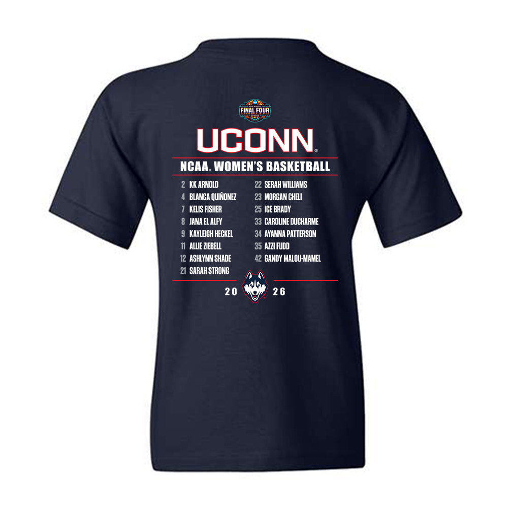 UConn - NCAA Women's Basketball : - Final Four NCAA® March Madness® 2026 Youth T-Shirt-1